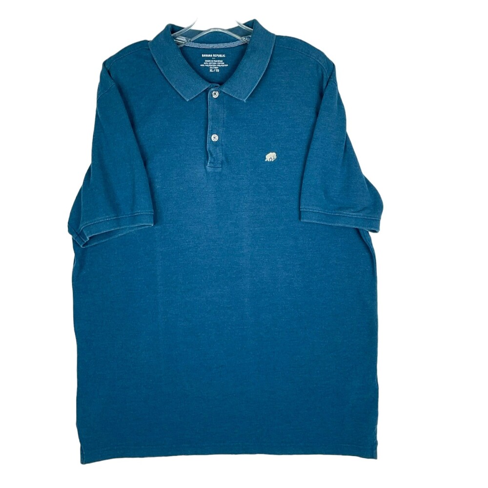 Banana Republic Men’s XL Blue Polo Shirt Short Sleeve Cotton Casual Lightweight